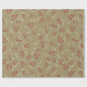 Bauernlandgold Blattmuster Vintag Geschenkpapier (Flach)