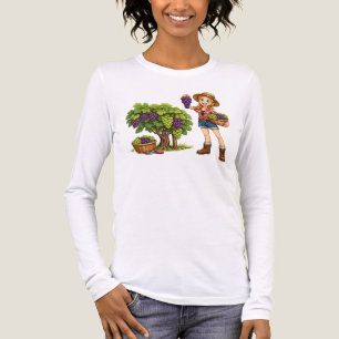 Bauernmädchen beim Trauben pflücken, Weinlese Kuns Tri-Blend Shirt