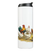 Bauernmädchen mit Eiern, niedliche rustikale Landk Thermosbecher (Nach links gedreht)