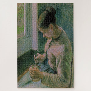 Bauernmädchen trinken ihren Kaffee 1881 von Pissar Puzzle