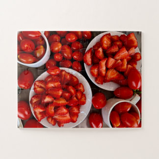 Bauernmarkt-Atmosphäre | Erdbeeren & Roma-Tomaten  Puzzle