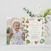 Bauernmarkt Gemüse Geburtstags Brunch Foto Einladung (Stehend Vorderseite)