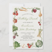 Bauernmarkt Gemüse Geburtstagsbrunch Einladung (Vorderseite)