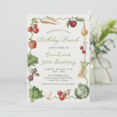 Bauernmarkt Gemüse Geburtstagsbrunch Einladung (Stehend Vorderseite)