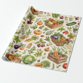 Bauernmarkt-Gemüsegarten-Geschenkpapier Geschenkpapier (Ungerollt)