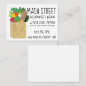 Bauernmarkt Großmarkt Lebensmittel kaufen Visitenkarte (Vorne/Hinten)