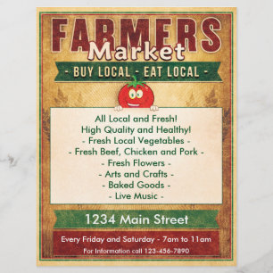 Bauernmarkt Iss Lokal Schild Flyer