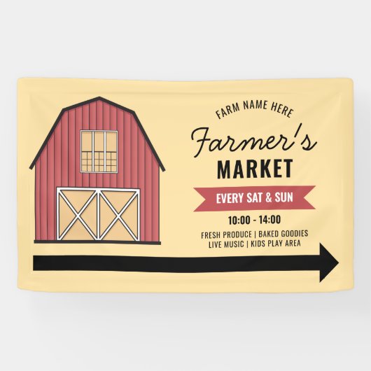 Bauernmarkt Modernes Bauernhaus-Marketing-Banner Banner (Horizontal)