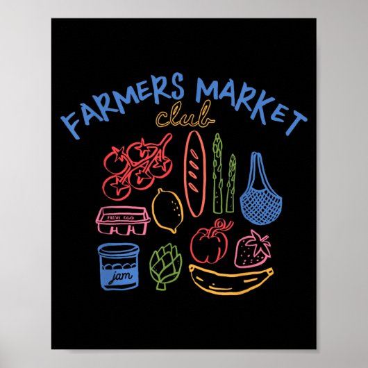 Bauernmarkt Obst Gemüse Ästhetik Foodie Poster (Vorne)