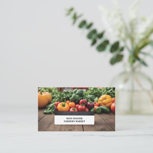 Bauernmarkt oder CSA-Foto Visitenkarte (Stehend Vorderseite)