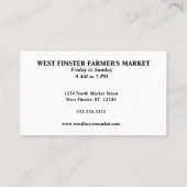 Bauernmarkt oder CSA-Foto Visitenkarte (Rückseite)