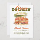 Bauernmarkt Peach lokal Grown Baby Shower Einladung (Vorderseite)