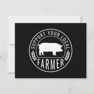 Bauernmarkt Unterstützen Sie Ihren lokalen Schwein Dankeskarte