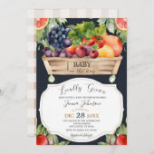 Bauernmarkt - Vor Ort gebaute Babydusche Einladung (Vorne/Hinten)