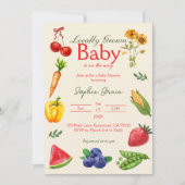 Bauernmarkt Vor Ort gezüchtete Babydusche Einladung (Vorderseite)