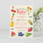 Bauernmarkt Vor Ort gezüchtete Babydusche Einladung (Stehend Vorderseite)