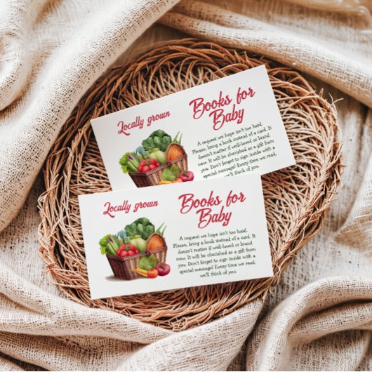 Bauernmarkt Vor Ort gezüchtetes Baby-Duschspiel Begleitkarte