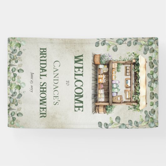 Bauernmarktplatz Begrüßungsstand Brautparty Banner (Horizontal)