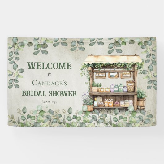 Bauernmarktplatz Begrüßungsstand Brautparty Banner (Horizontal)