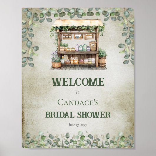 Bauernmarktplatz Begrüßungsstand Brautparty Poster (Vorne)