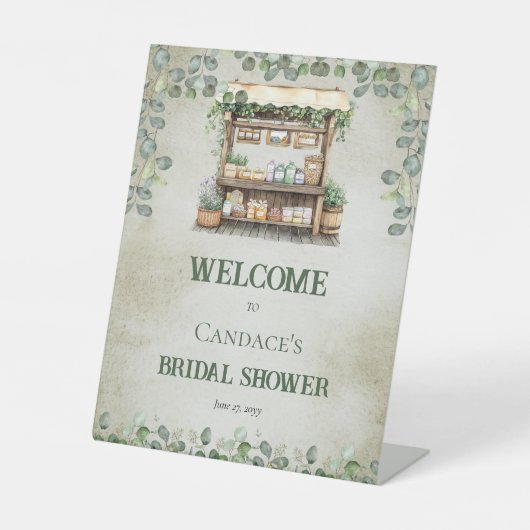 Bauernmarktplatz Begrüßungsstand Brautparty Sockelschild (Vorderseite)