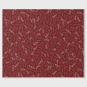 Bauernmaroon Wein rustikale Laubbaumstruktur Geschenkpapier (Flach)