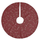 Bauernmaroon Wein rustikale Laubbaumstruktur Polyester Weihnachtsbaumdecke (Vorderseite)