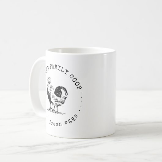 Bauernmonogramm für rustikale Schreibmaschinen Kaffeetasse (Vorderseite Links)