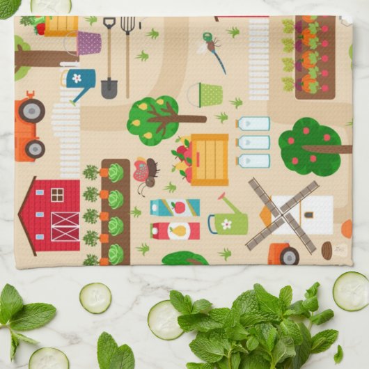 Bauernmuster Geschirrtuch (Gefaltet)