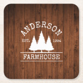Bauernname Rustikaler Wald Rechteckiger Pappuntersetzer (Vorderseite)