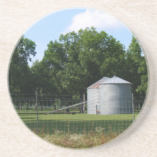Bauernreihe - Silos in GA Getränkeuntersetzer (Vorne)