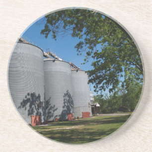 Bauernreihe - Silos in GA Sandstein Untersetzer