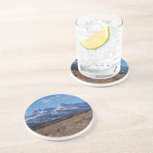 Bauernreihe - Teton-Gebirge in Wyoming Getränkeuntersetzer (Seite)