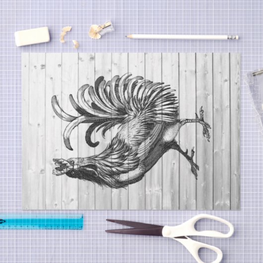 Bauernroster-Gewittertes Stallholz 2 Decoupage Seidenpapier (Handwerk)