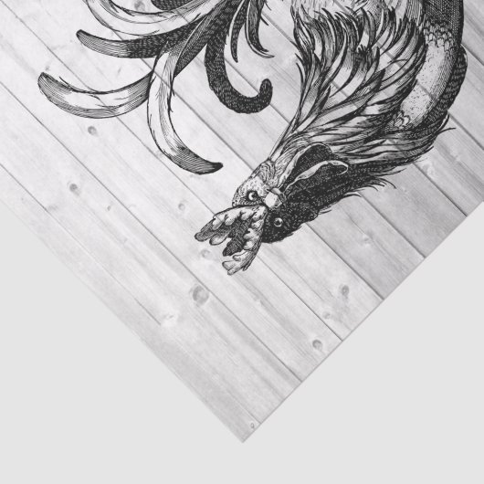 Bauernroster-Gewittertes Stallholz 2 Decoupage Seidenpapier (Ausschnitt)