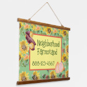 Bauernschild aus Holz mit Wandtapeten Wandteppich Mit Holzrahmen (Gewinkelt)