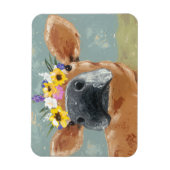 Bauernspass - Kuh mit Blume Crown Magnet (Vertikal)