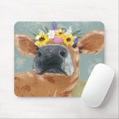 Bauernspass - Kuh mit Blume Crown Mousepad (Mit Mouse)