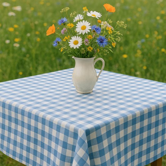Bauernstil Blau und Weiß Gingham Tischdecke