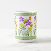 Bauernstil-Blume mit Green Gingham Kaffeetasse (Mittel)