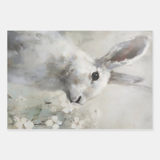 Bauernstil Bunny Rabbit Art Decoupage Geschenkpapier Set (Vorderseite 2)