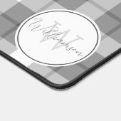 Bauernstil Grau-Weiß-Karierte Monogramm Schreibtischunterlage (Ecke)