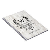 Bauernstil Laurel Monogram Familienname Rezept Notizblock (Rechte Seite)