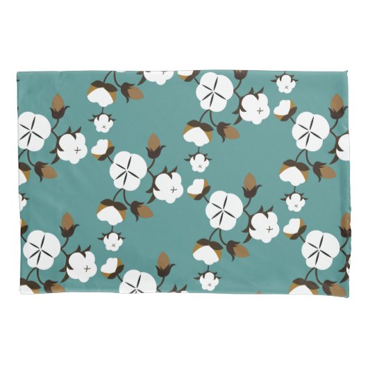 Bauernstil Moderne Cotton-Blume & Aquamarin Kissenbezug (Vorderseite-Links)
