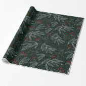 Bauernstil Navy Foliage & Berries Geschenkpapier (Ungerollt)