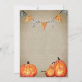 Bauernstil Pumpkin Carving Party Einladung (Rückseite)