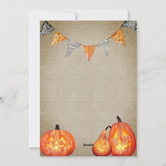 Bauernstil Pumpkin Carving Party Einladung (Rückseite)