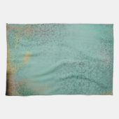 Bauernstil Rustikale antike Aquamarine Imitat Geschirrtuch (Horizontal)