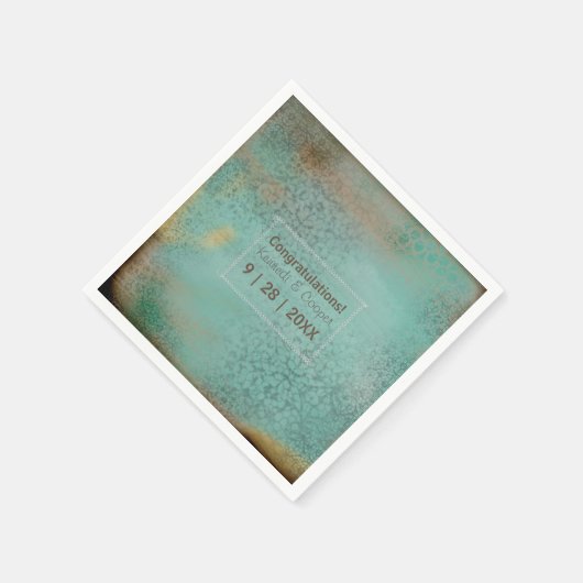 Bauernstil Rustikale Aquamarine Spitze Persönlich Serviette (Ecke)