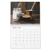 Bauernstil rustikaler Kaffee Zwei Seiten kleiner K Kalender (Feb 2027)
